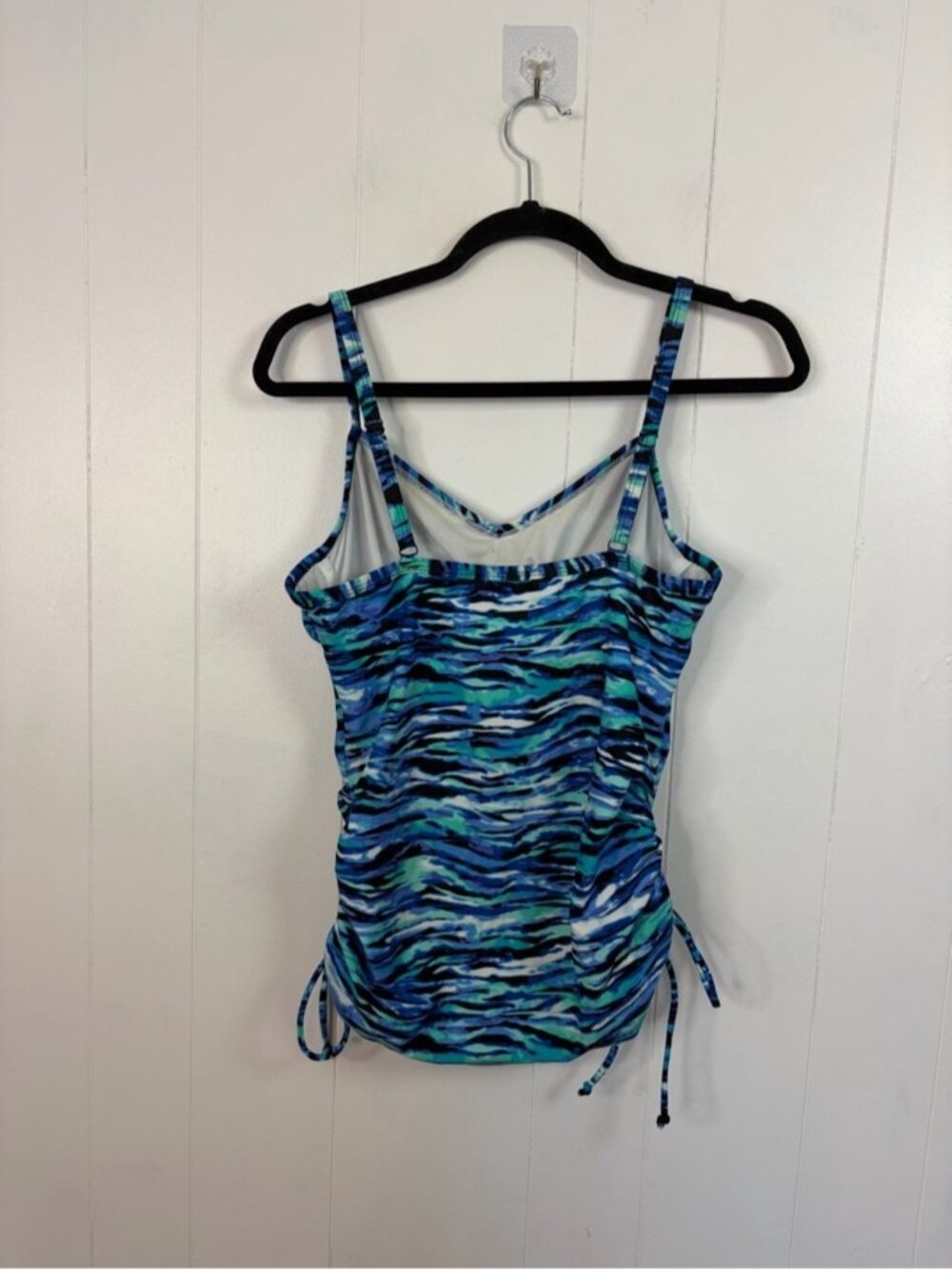 Christina Tankini Blue Swimsuit Top Black High Rise Full Coverage Bottom 10 12 - Picture 5 of 9
